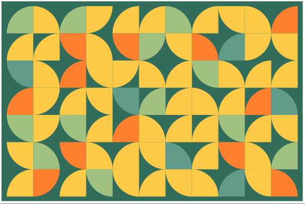 ArtDraw SVG Vectors Orange and Green Abstract Geometric Pattern