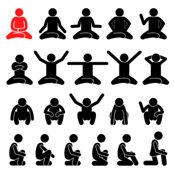 ArtDraw SVG Vectors Stickman meditation and prayer poses