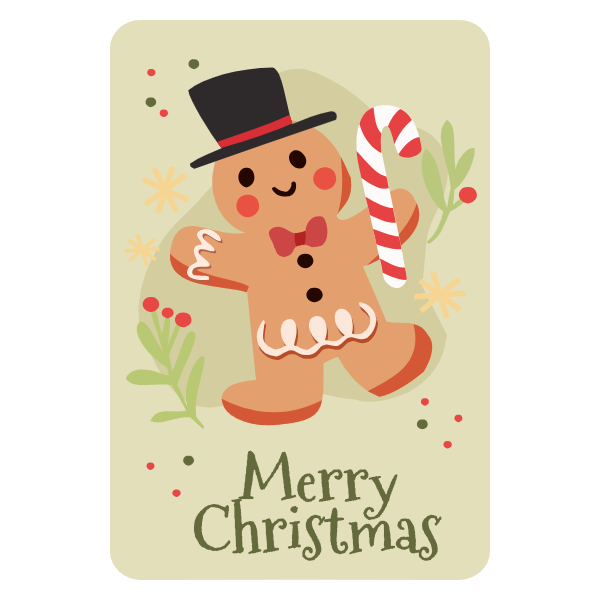 Christmas Designs Vectors Gingerbread Christmas card free vectorized image