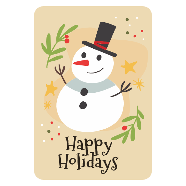 Christmas Designs Vectors Snowman Christmas Card Free Vectorized Image