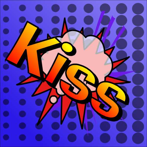 SVG Cartoon Text Kiss Explosion Text Kiss