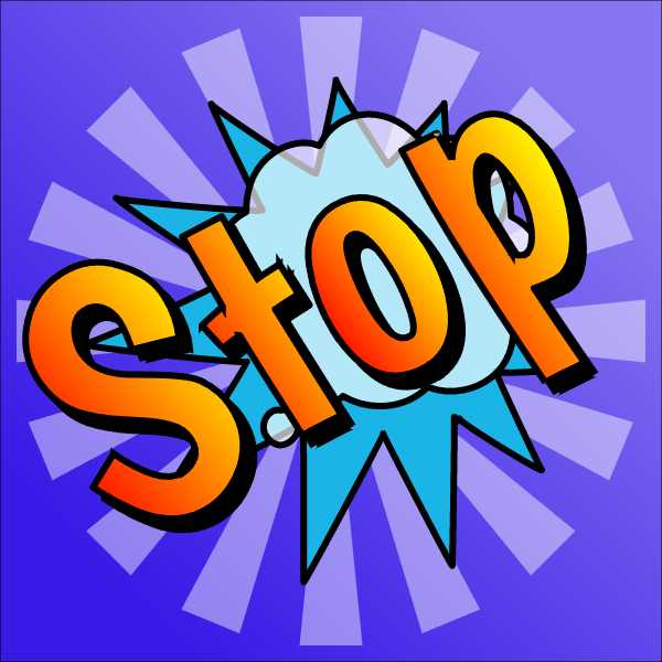 SVG Cartoon Text Stop Explosion Text Stop