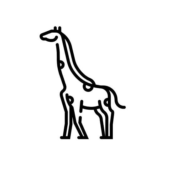 Animal Side Line Vectors African animal giraffe