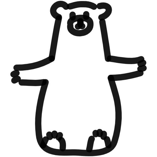 Doodle Library Hand Drawn Vectors Collection Sitting bear hug