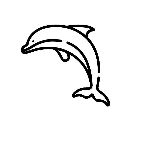 Animal Side Line Vectors aquarium-dolphin-fish