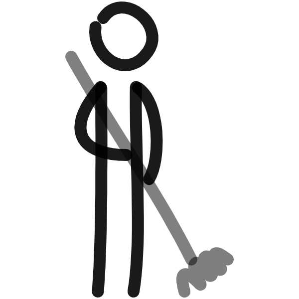 Doodle Library Hand Drawn Vectors Collection Cleaning man